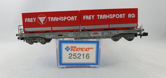 Roco 25216 Wagon de poche HUPAC avec caisse mobile "FREY TRANSPORT AG" orig. 