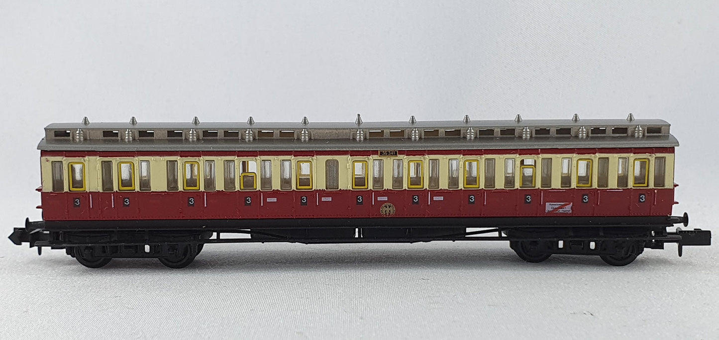 Arnold 3396 DRG compartment car 3rd class red / beige "Ruhr Schnellverkehr" OVP (DP373) 