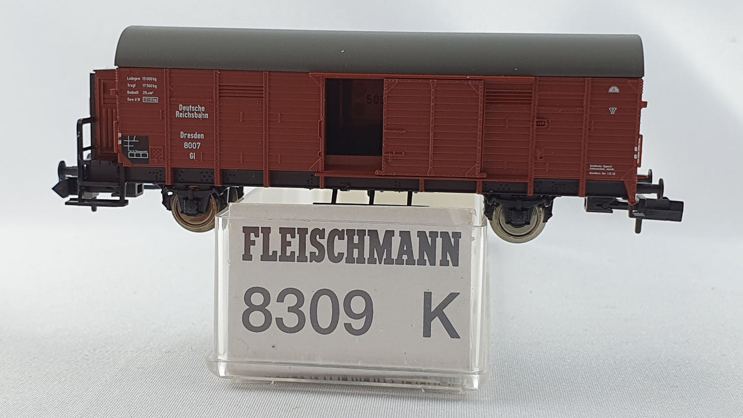 Fleischmann 8309 K DRG ged. Güterwagen mit Bremserhaus OVP (DG198)