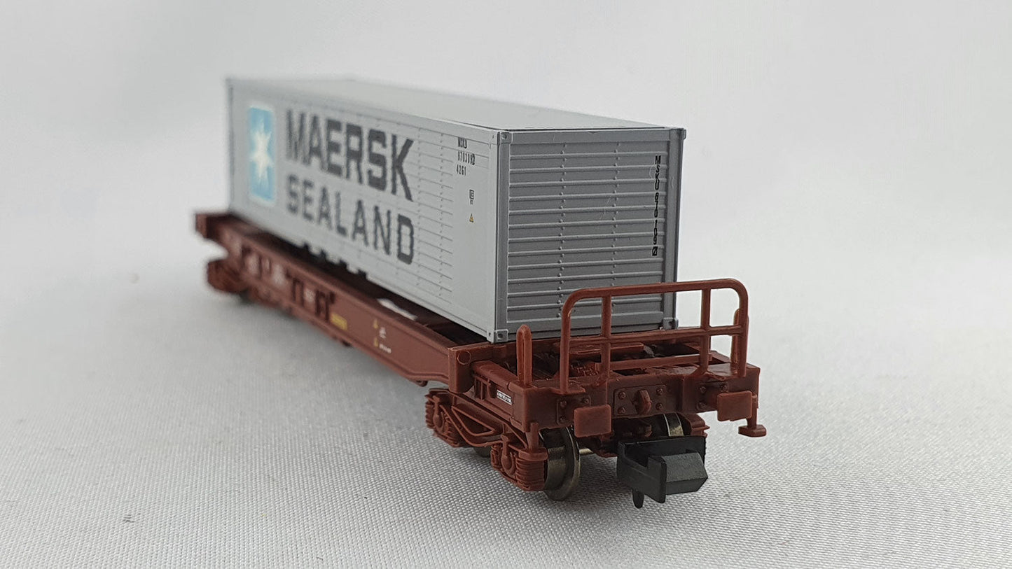 Minitrix 15636 DSB Einheitstaschenwagen "MAERSK SEALAND" OVP (E4900)