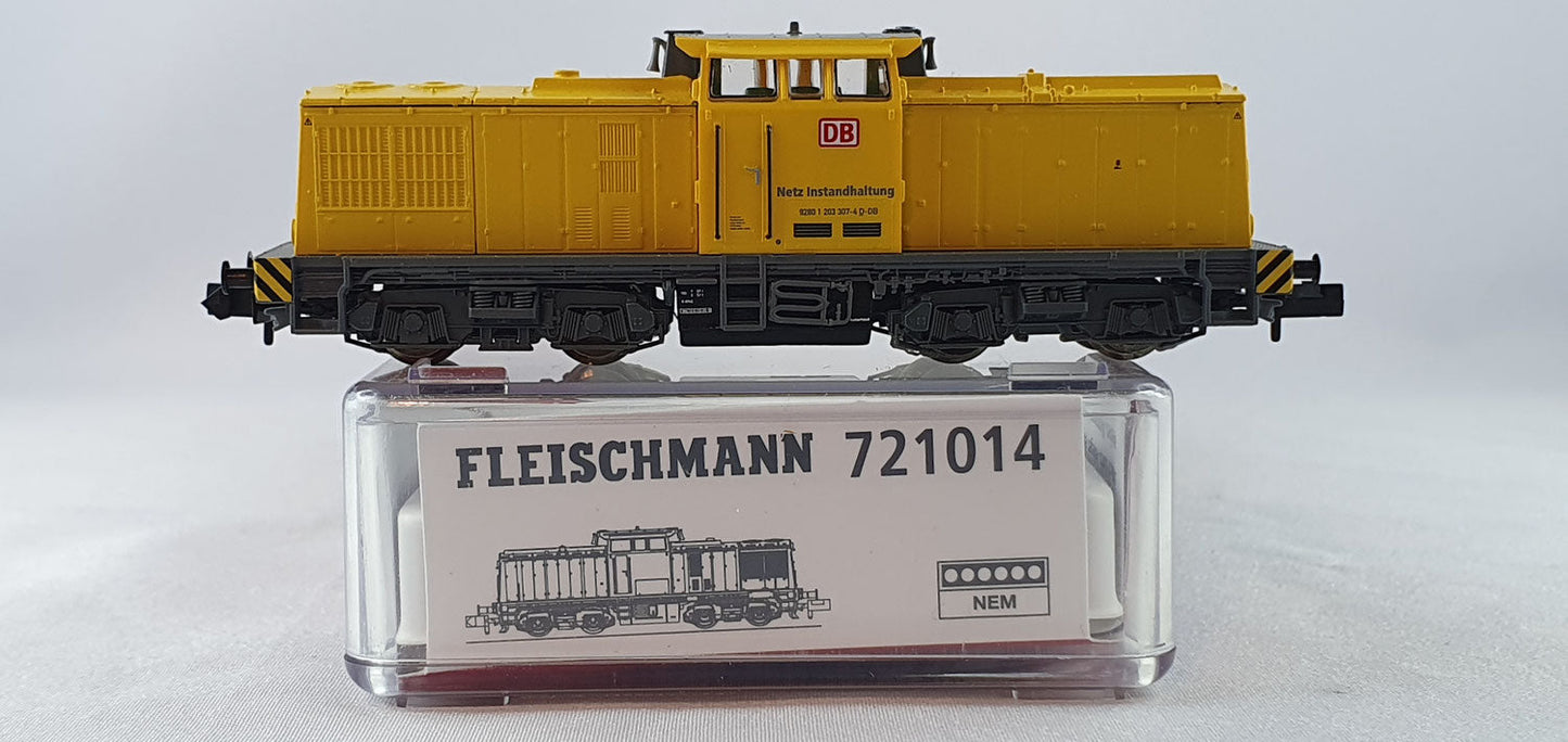 Fleischmann 721014 DB Locomotive diesel BR 203 jaune "maintenance sur réseau" emballage d'origine (FPL5) 