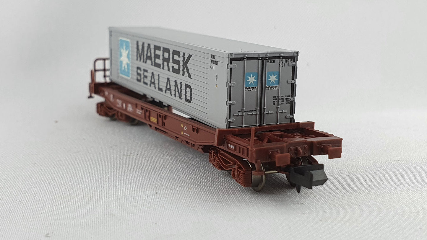 Minitrix 15636 DSB Einheitstaschenwagen "MAERSK SEALAND" OVP (E4900)