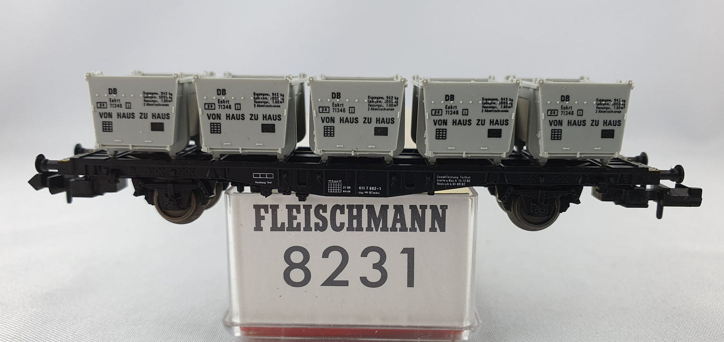 Fleischmann 8231 DB Container Tragwagen OVP (DG450)