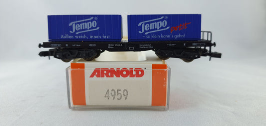 Arnold 4959 DB Flachwagen mit Container "Tempo" OVP (CWG20)