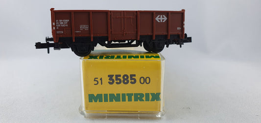 Minitrix 51 3585 00 SBB offener Güterwagen mit Logo OVP (DG522)